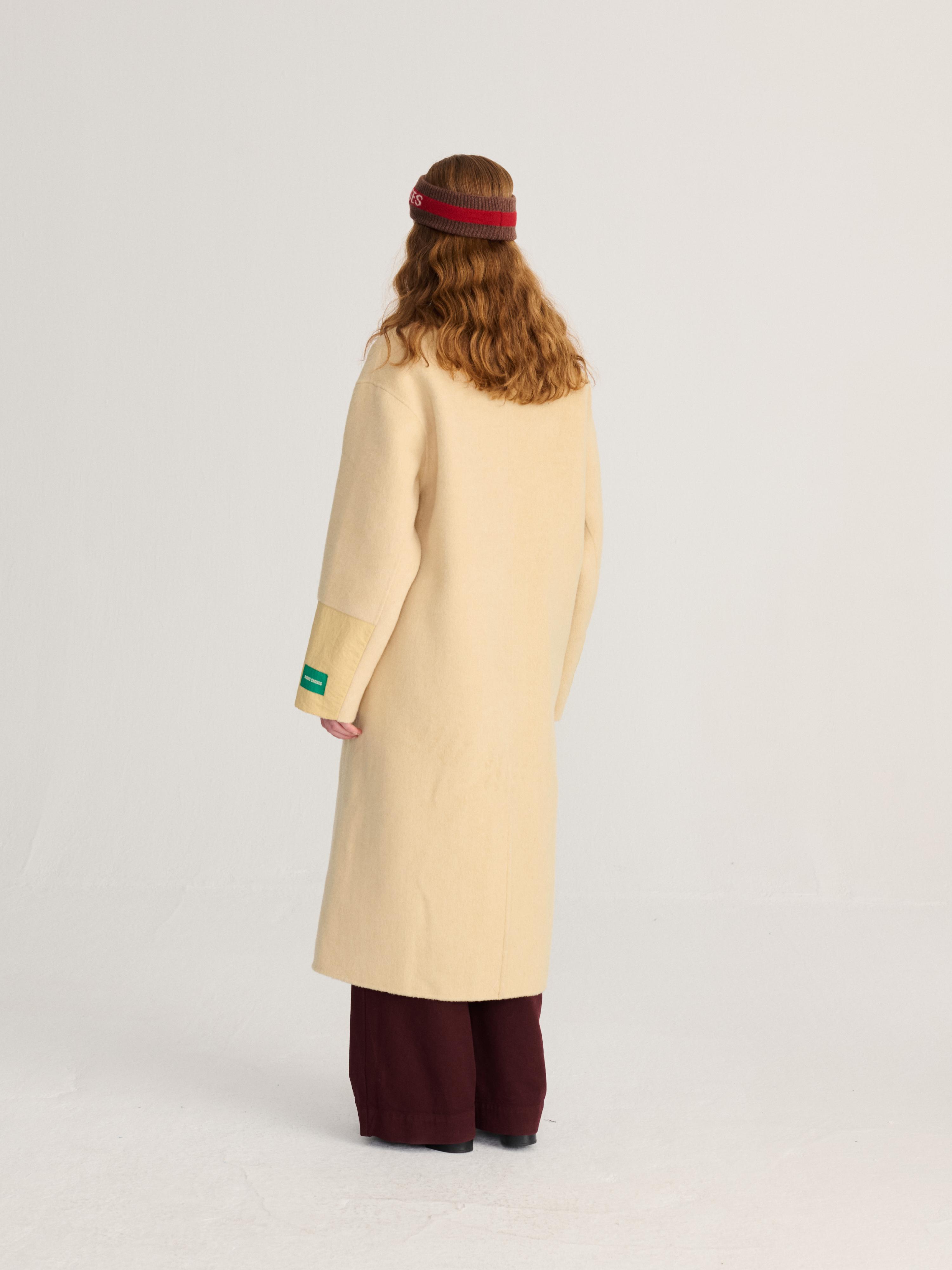 Bobo Choses Hand Made Wool Coat Light Yellow Damen Wollmantel gelb